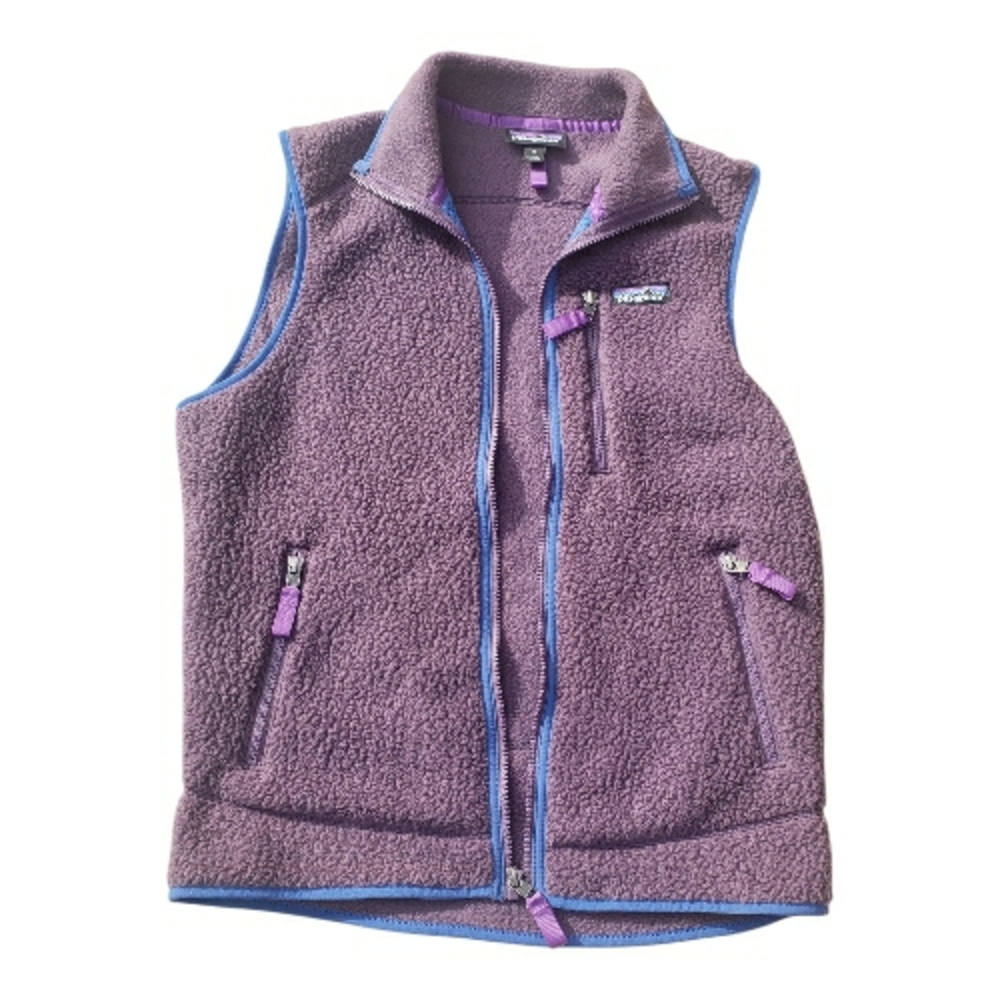 Patagonia Lavender Fleece Vest with Sky Blue Accents